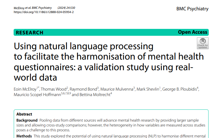 Harmony’s research has been published in BMC Psychiatry!