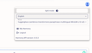 How to switch LLMs in Harmony's web UI